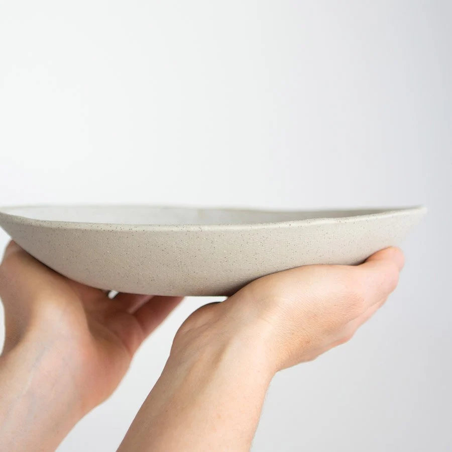 Kim Wallace Ceramics | ceramic pebble pasta bowl | white on stone - hold