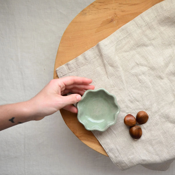 mondocherry - KW Ceramics | ruffle bowl  | sage | small - table