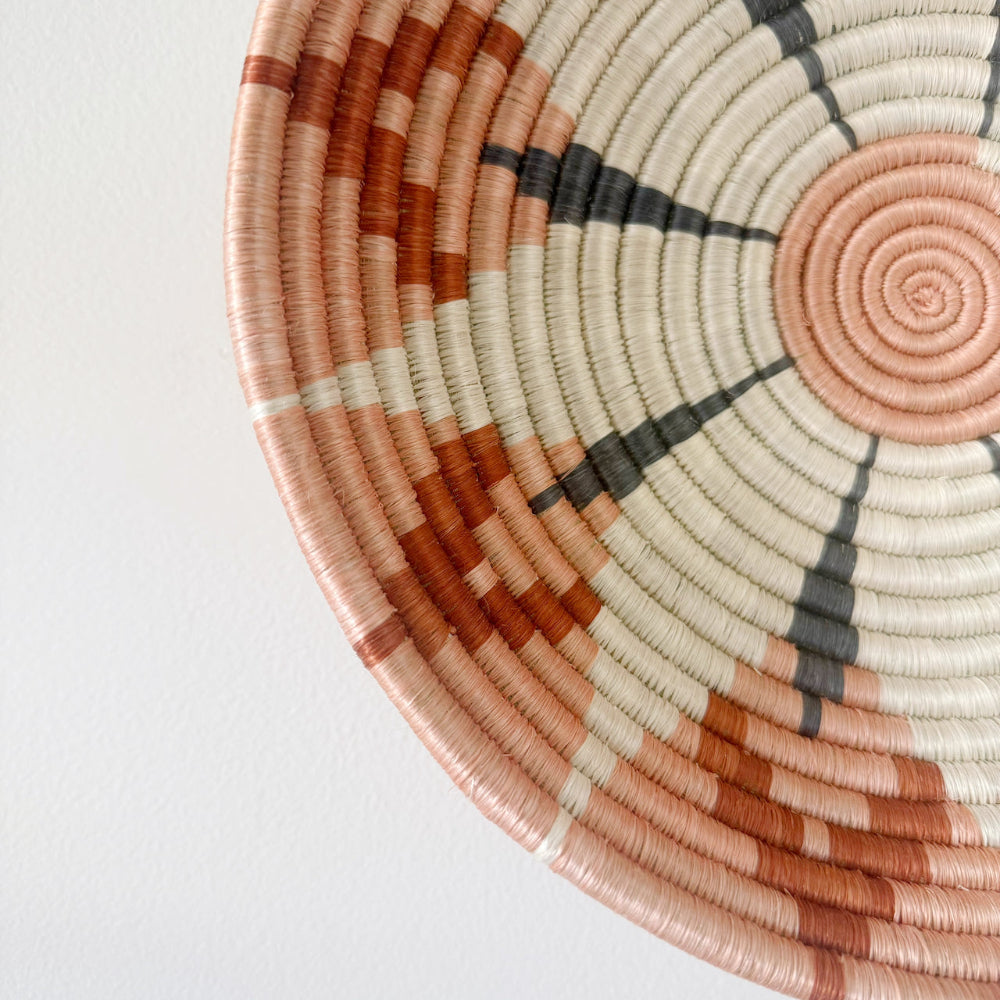 mondocherry - "Kwizera" African woven bowl | Large | apricot #1 - close