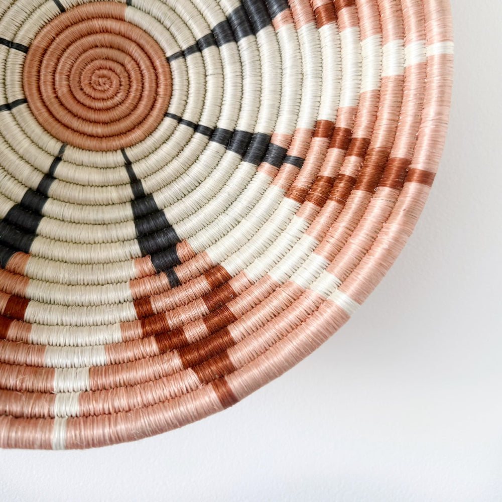 mondocherry - "Kwizera" African woven bowl | Large | apricot #2 - close