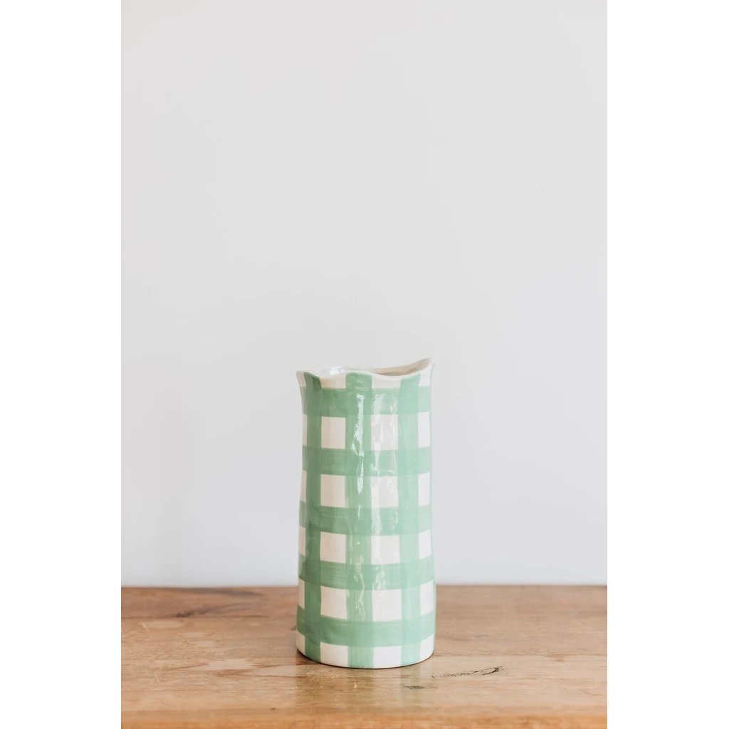 mondocherry - Noss and Co | gingham vase | green | large