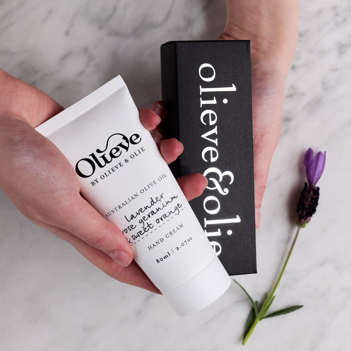Olieve and Olie | hand cream | lavender, rose geranium, sweet orange - box