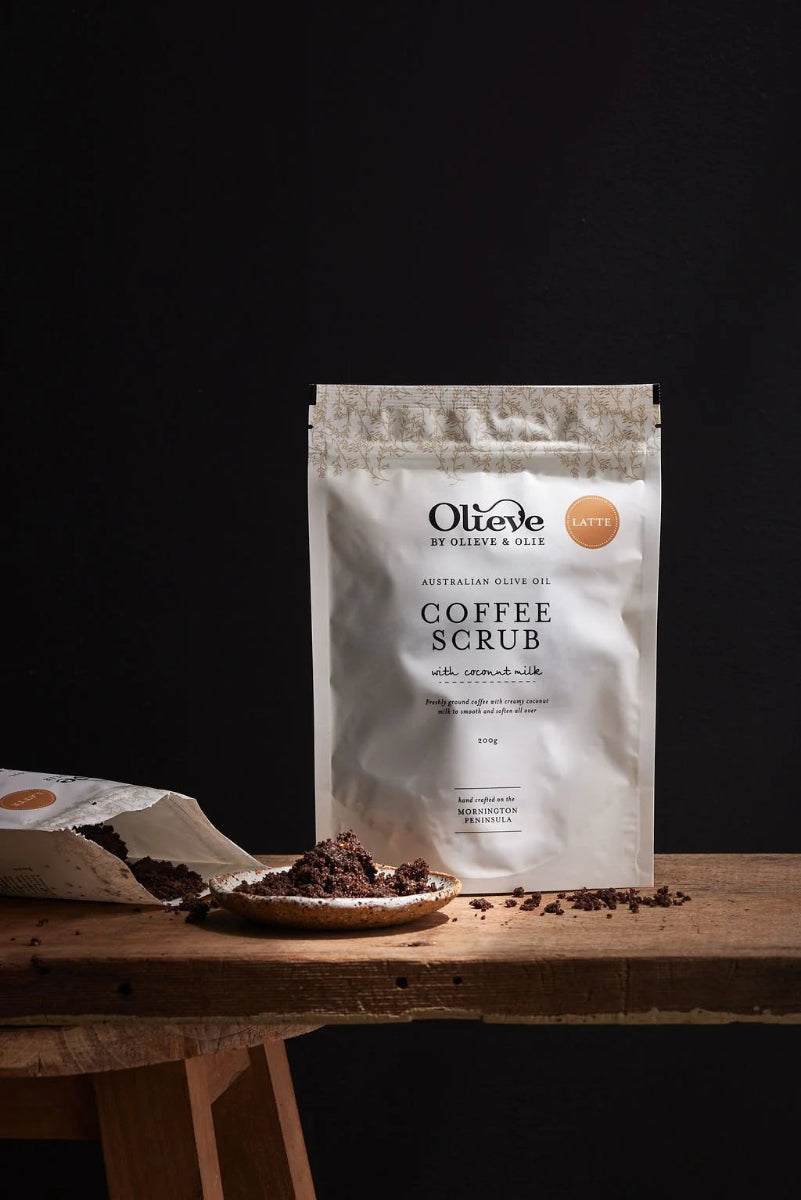 mondocherry - Olieve and Olie | coffee body scrub | chai - table