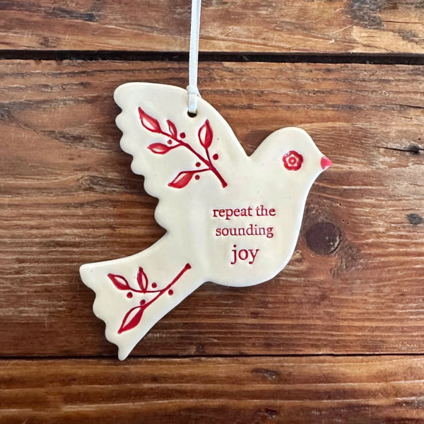 Paper Boat Press | repeat sounding joy christmas bird ornament