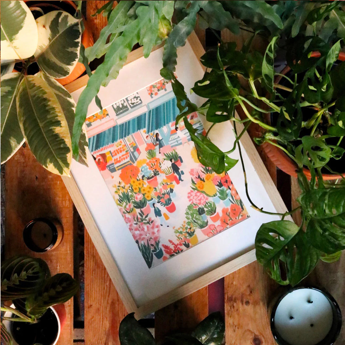 mondocherry - Petit Pinceau | Flower Market | Paint by Number Kit - display