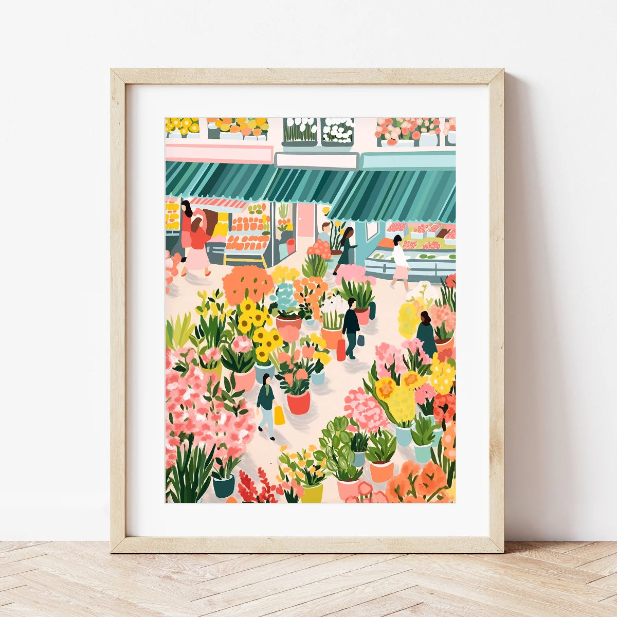 mondocherry - Petit Pinceau | Flower Market | Paint by Number Kit - framed