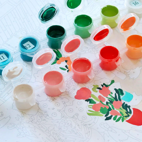 mondocherry - Petit Pinceau | Flower Market | Paint by Number Kit - paints
