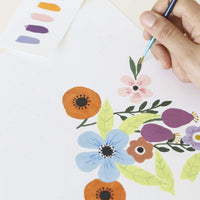 mondocherry - Petit Pinceau | Flowers | Paint by Number Kit - progress