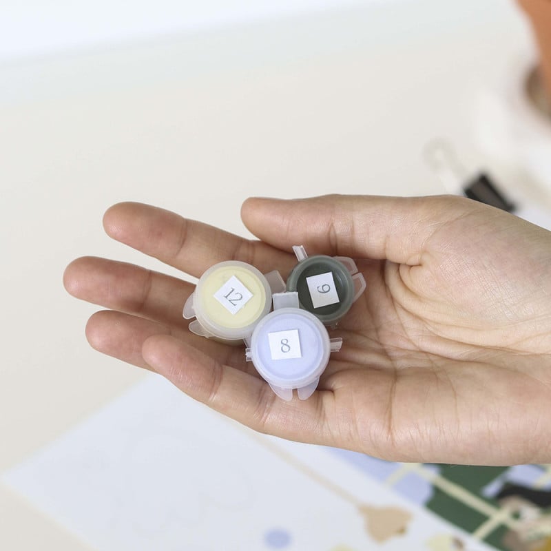 mondocherry - Petit Pinceau | Flowers | Paint by Number Kit - numbered pots