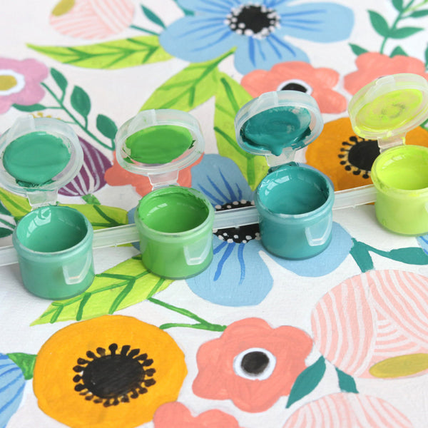 mondocherry - Petit Pinceau | Flowers | Paint by Number Kit - paints