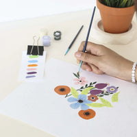 mondocherry - Petit Pinceau | Flowers | Paint by Number Kit - close