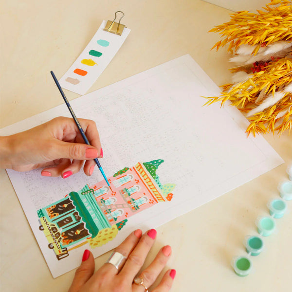 mondocherry - Petit Pinceau | New York | Paint by Number Kit - progress