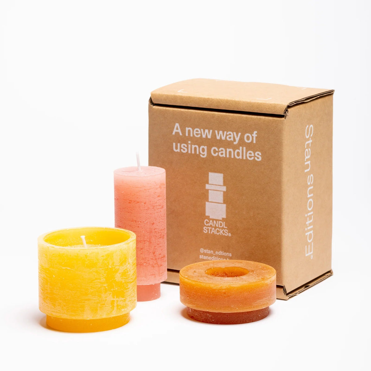 mondocherry Stan Editions | stackable candle | stack 02 | yellow - box