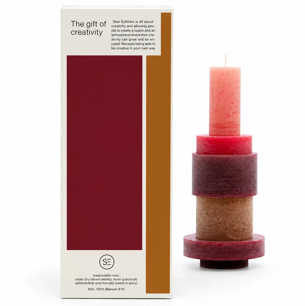 mondocherry Stan Editions | stackable candle | stack 03 | burgundy -  box