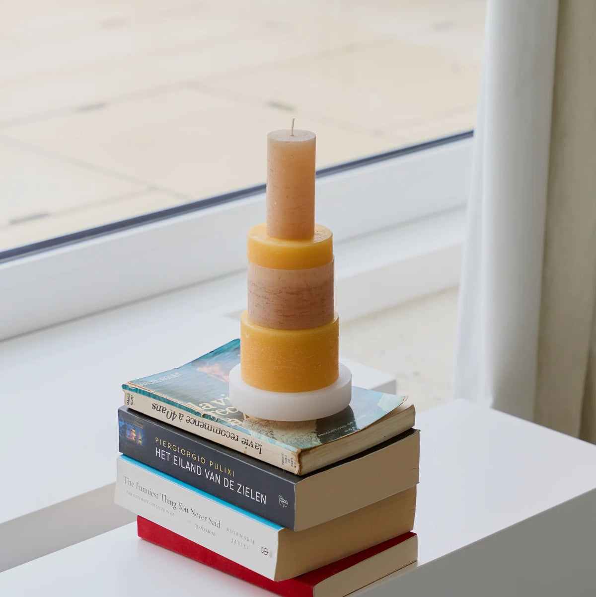 mondocherry Stan Editions | stackable candle | stack 03 | yellow - books