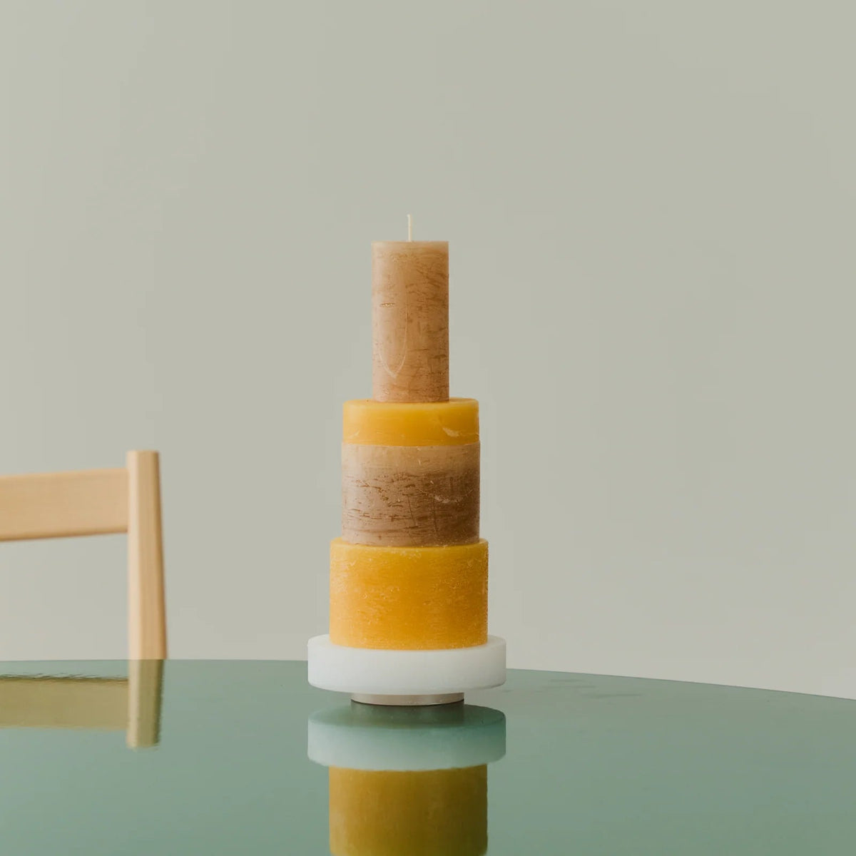 mondocherry Stan Editions | stackable candle | stack 03 | yellow - table