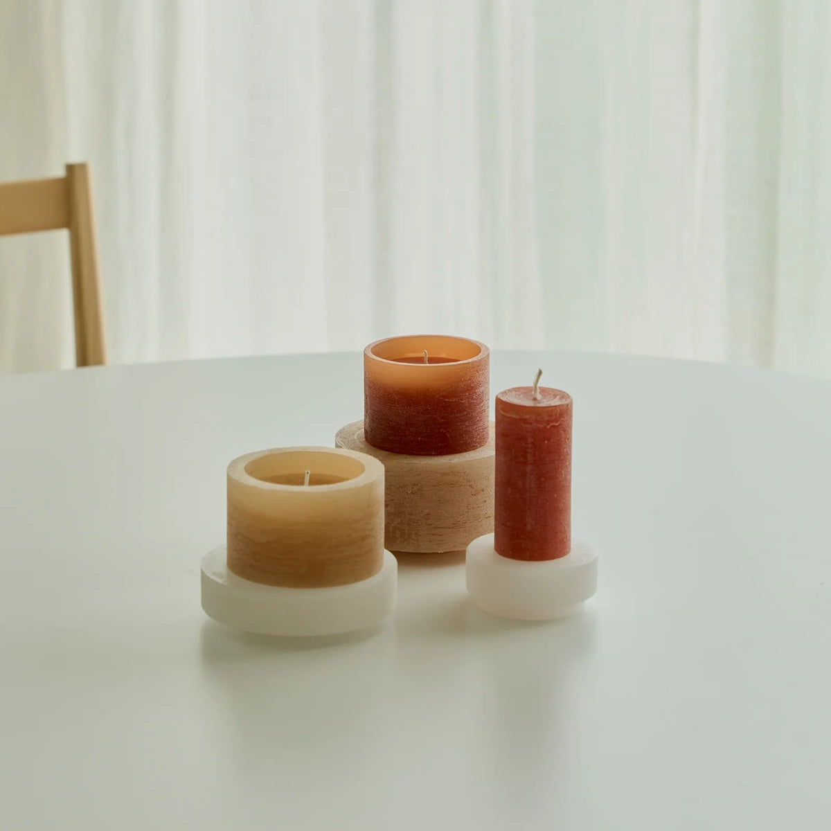mondocherry Stan Editions | stackable candle | stack 06 | beige - split