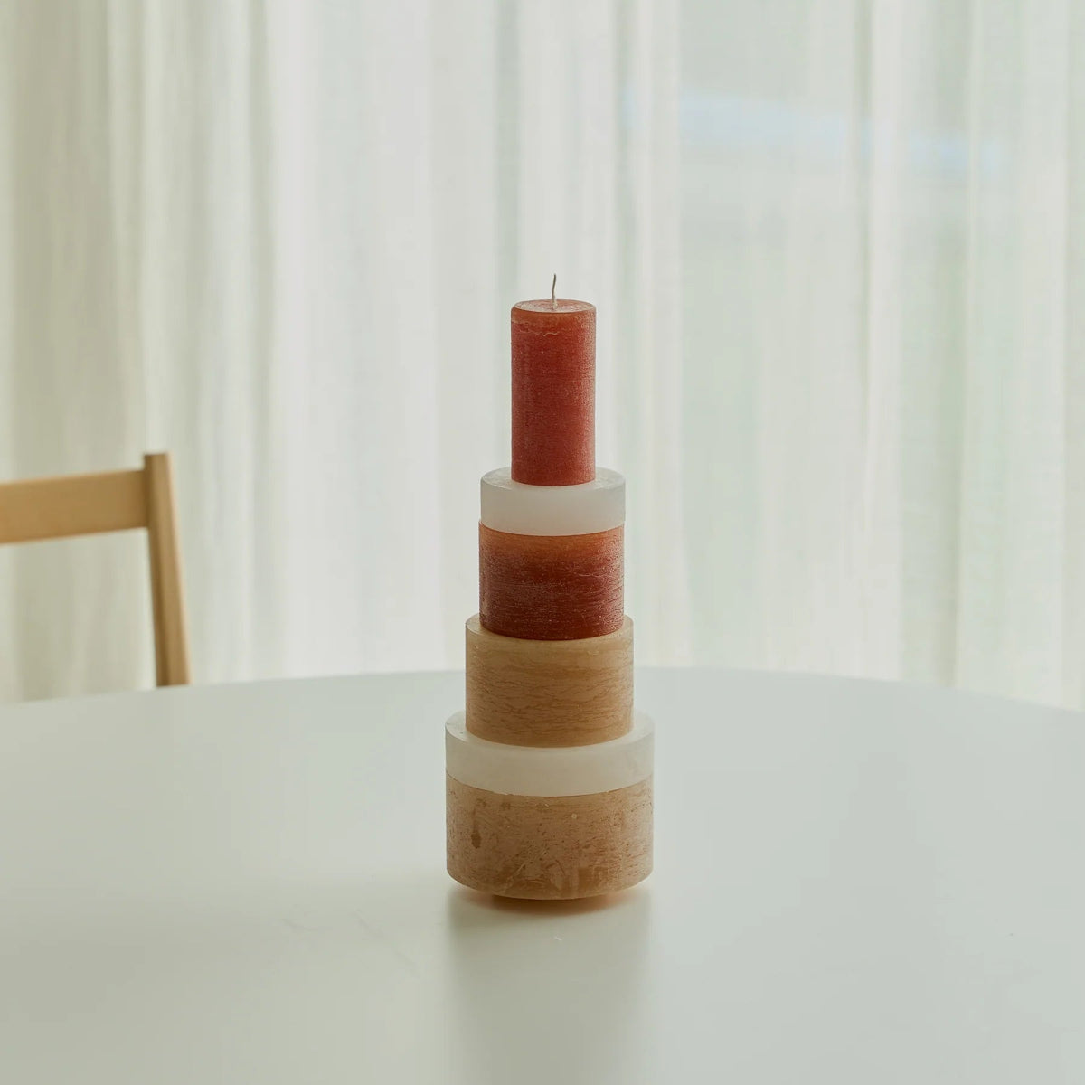 mondocherry Stan Editions | stackable candle | stack 06 | beige - table
