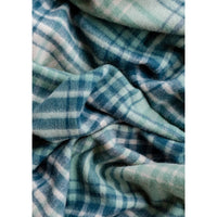 mondocherry - TBCo lambswool blanket / scarf - sage gradient check - close