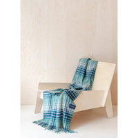 mondocherry - TBCo lambswool blanket / scarf - sage gradient check