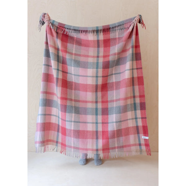TBCo | recycled wool blanket | pink patchwork | check