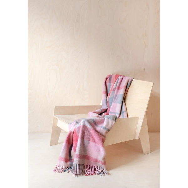 mondocherry - TBCo | recycled wool blanket / scarf | pink patchwork | check