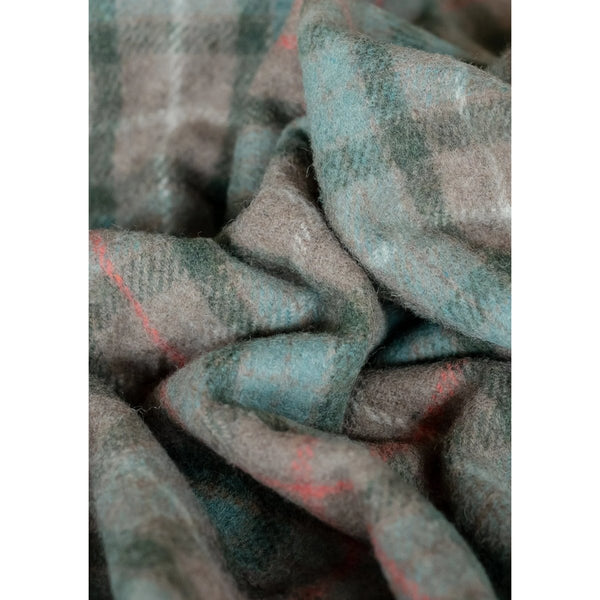 TBCo | recycled wool king blanket in fraser hunting weathered tartan - close