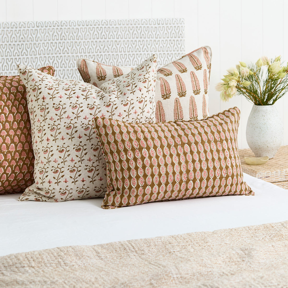 mondocherry - Walter G | aloka linen cushion | musk - bed 2