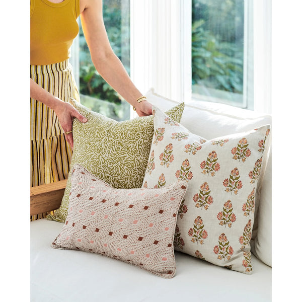 Walter G | ankara linen cushion | cactus - mondocherry - chair