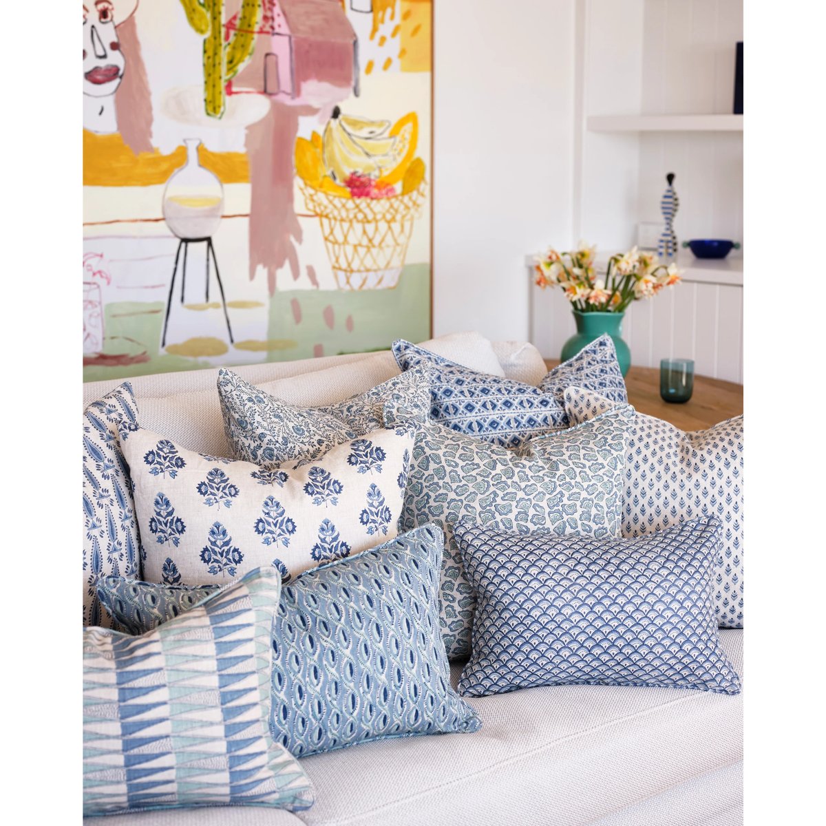 Walter G | ankara linen cushion | riviera - mondocherry - sofa