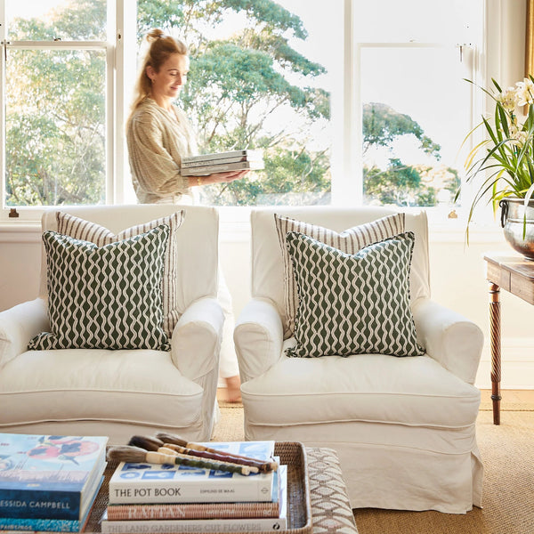 mondocherry - Walter G | aravelli linen cushion | rosewood - chairs