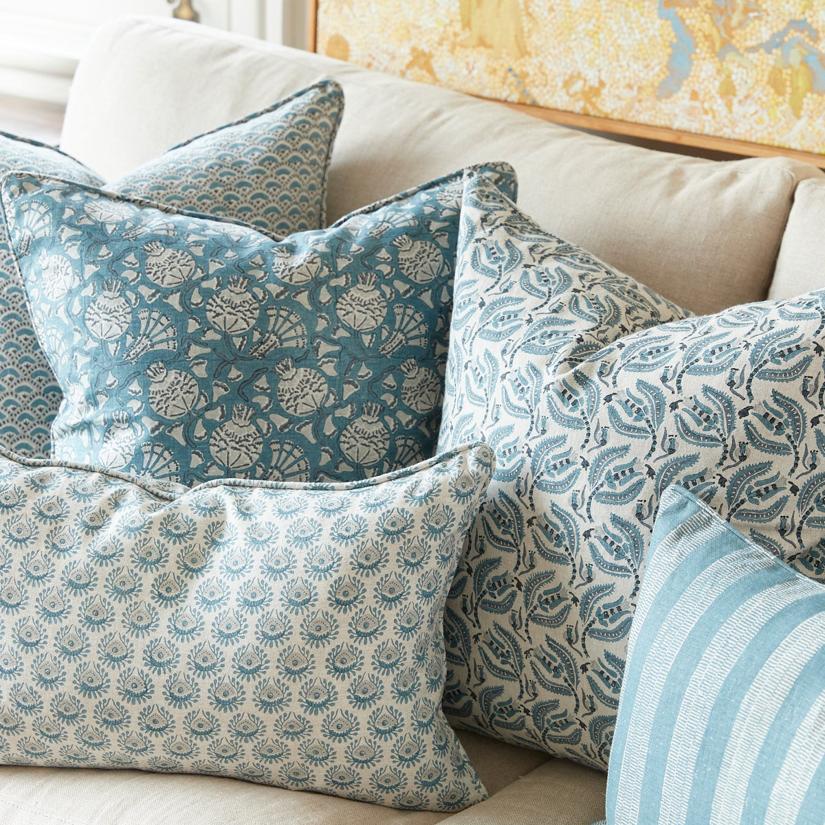 mondocherry - Walter G | Atlas Linen cushion - mineral - sofa