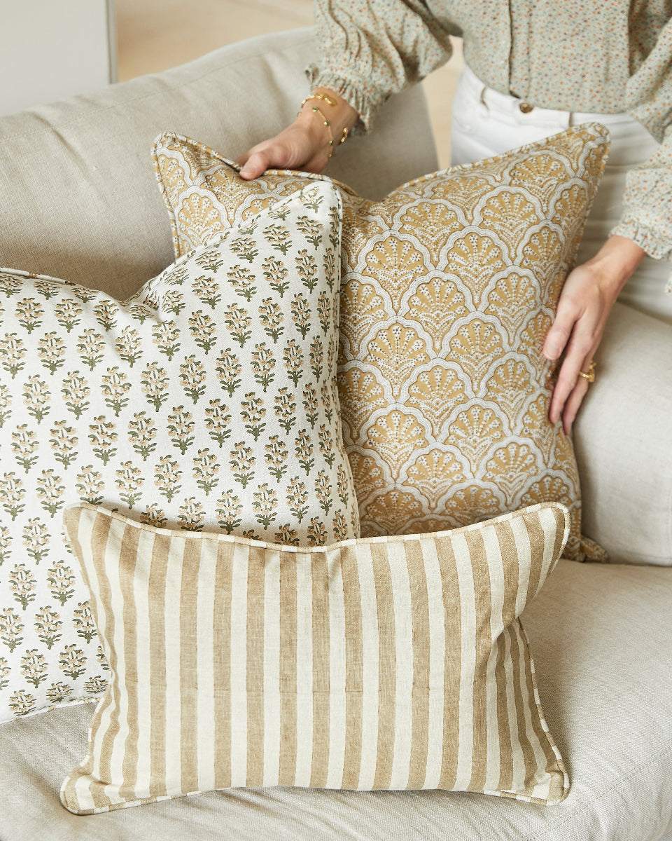 mondocherry - Walter G | bodrum linen cushion | shell - sofa