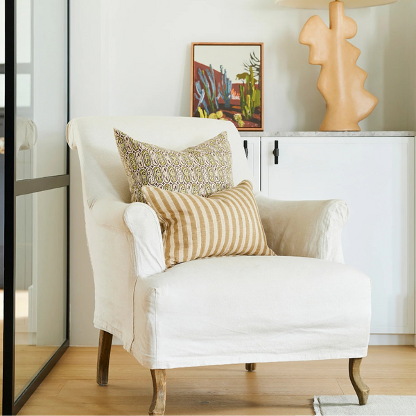 mondocherry - Walter G | bodrum linen cushion | shell - chair
