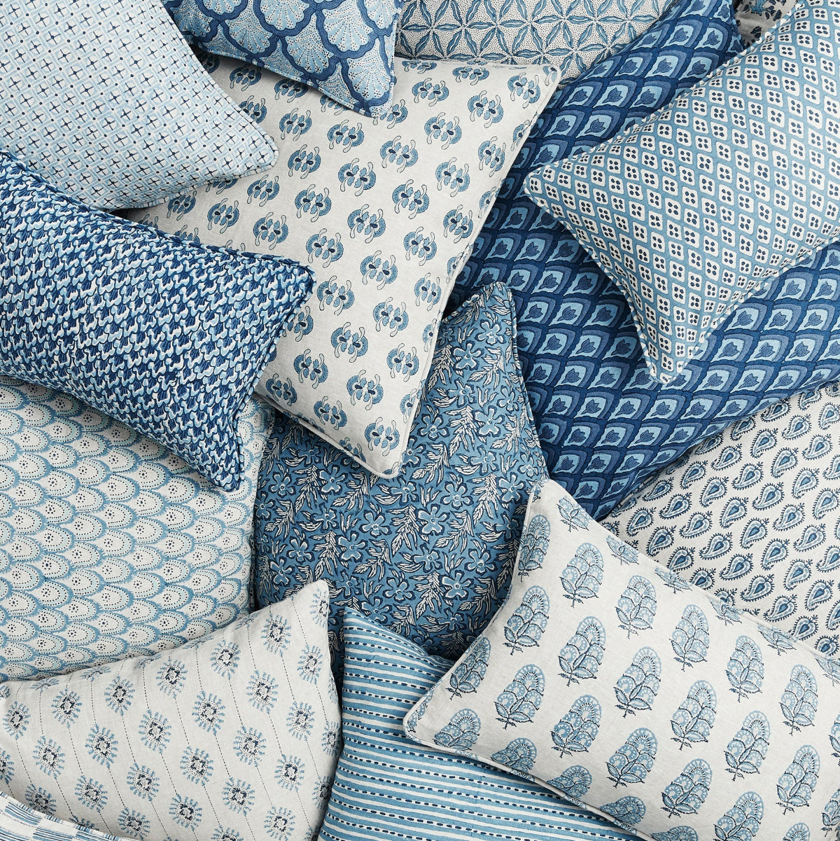 mondocherry - Walter G | comino linen cushion | azure