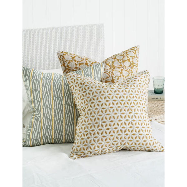 Walter G | hanami linen cushion | saffron - bed