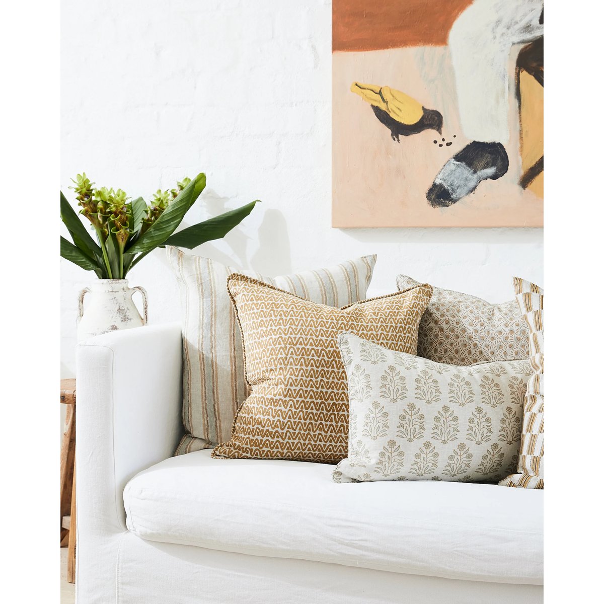 mondocherry - Walter G | Lido Linen cushion - elm - sofa