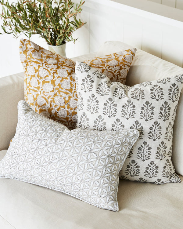 mondocherry - Walter G | marbella linen cushion | saffron - chair