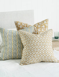 mondocherry - Walter G | marbella linen cushion | saffron - bed
