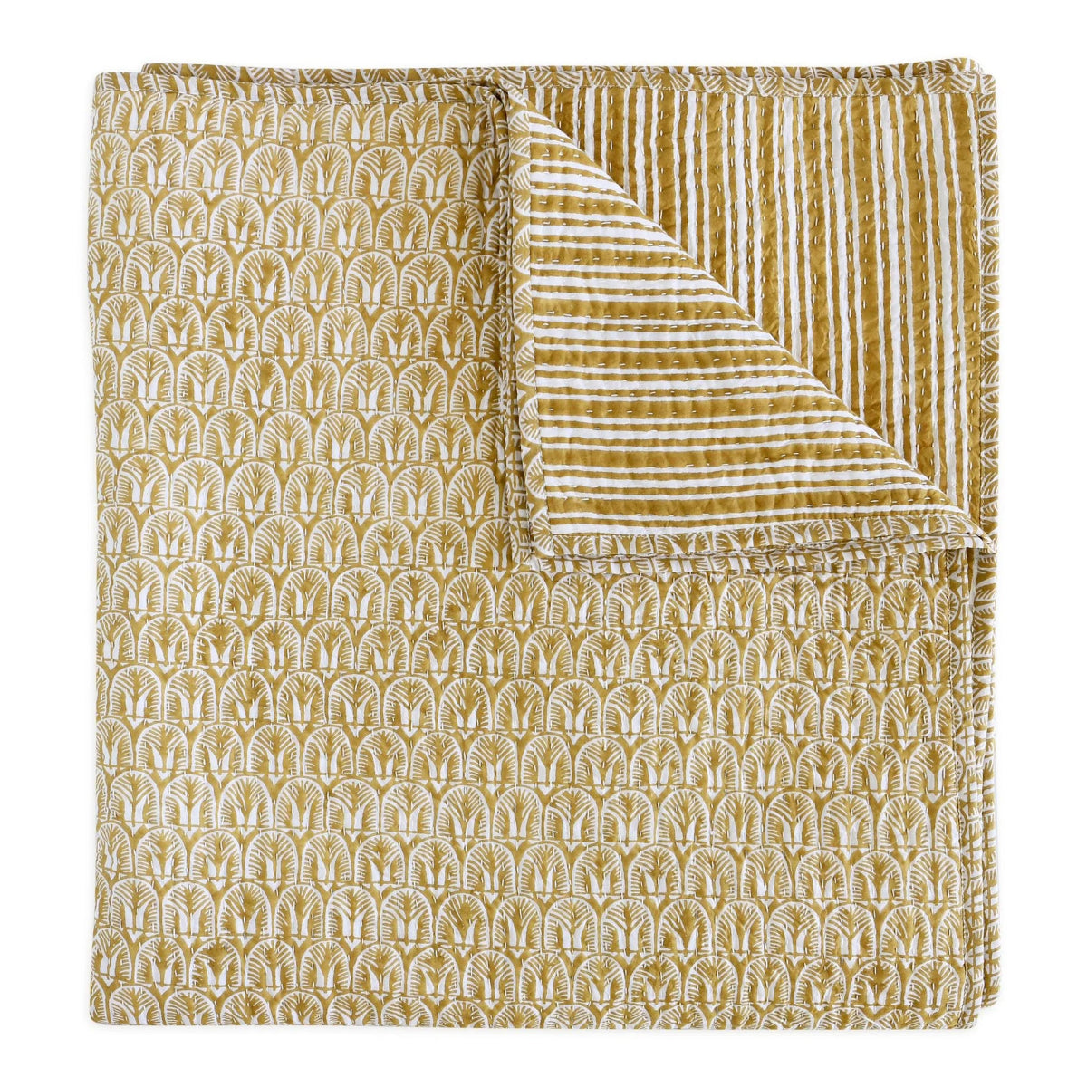 Walter G | cotton quilt | Belize saffron