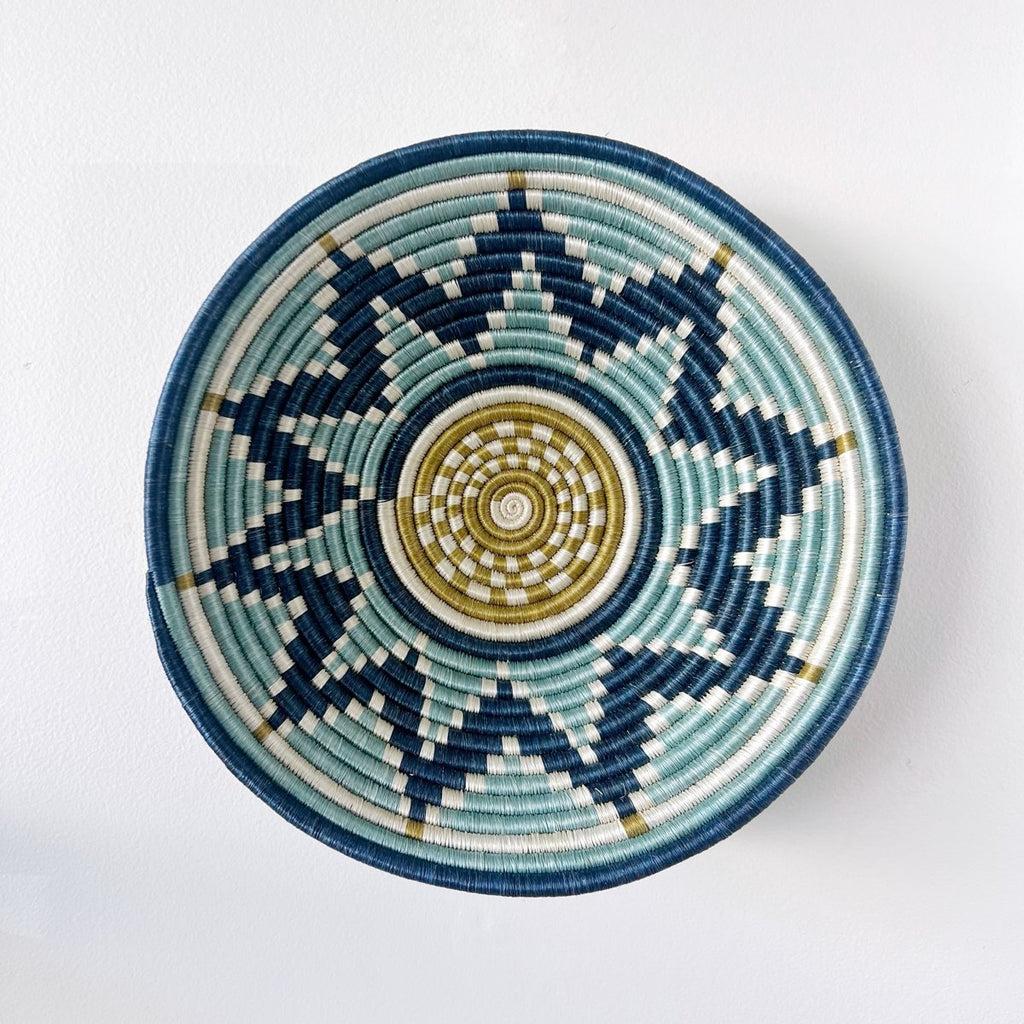 "Akagera" african woven bowl | silver blue | large - mondocherry