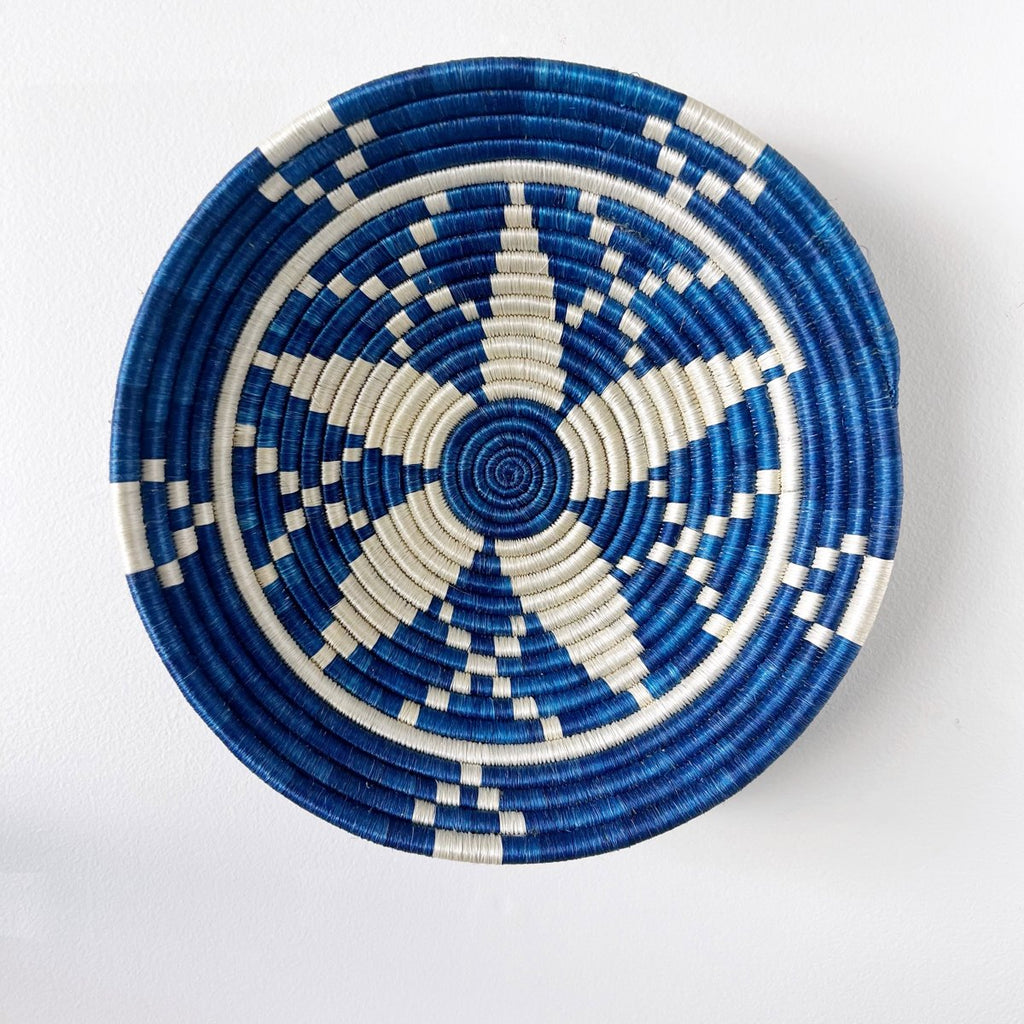 "Kwizera" african woven bowl | lake | large - mondocherry