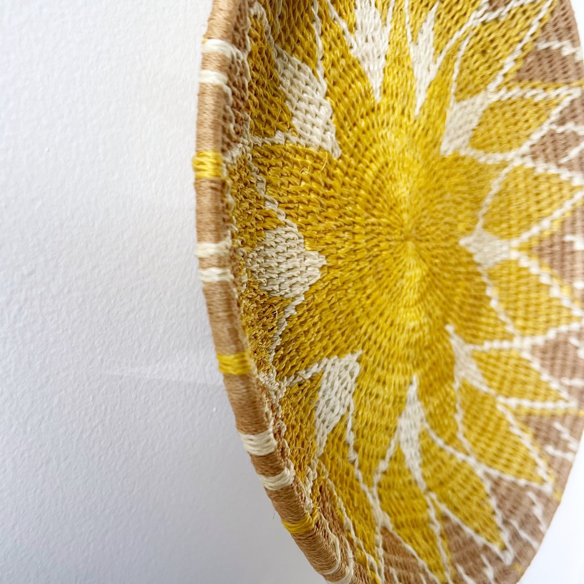 "Zienzele" african woven bowl | gold #2 - mondocherry - side