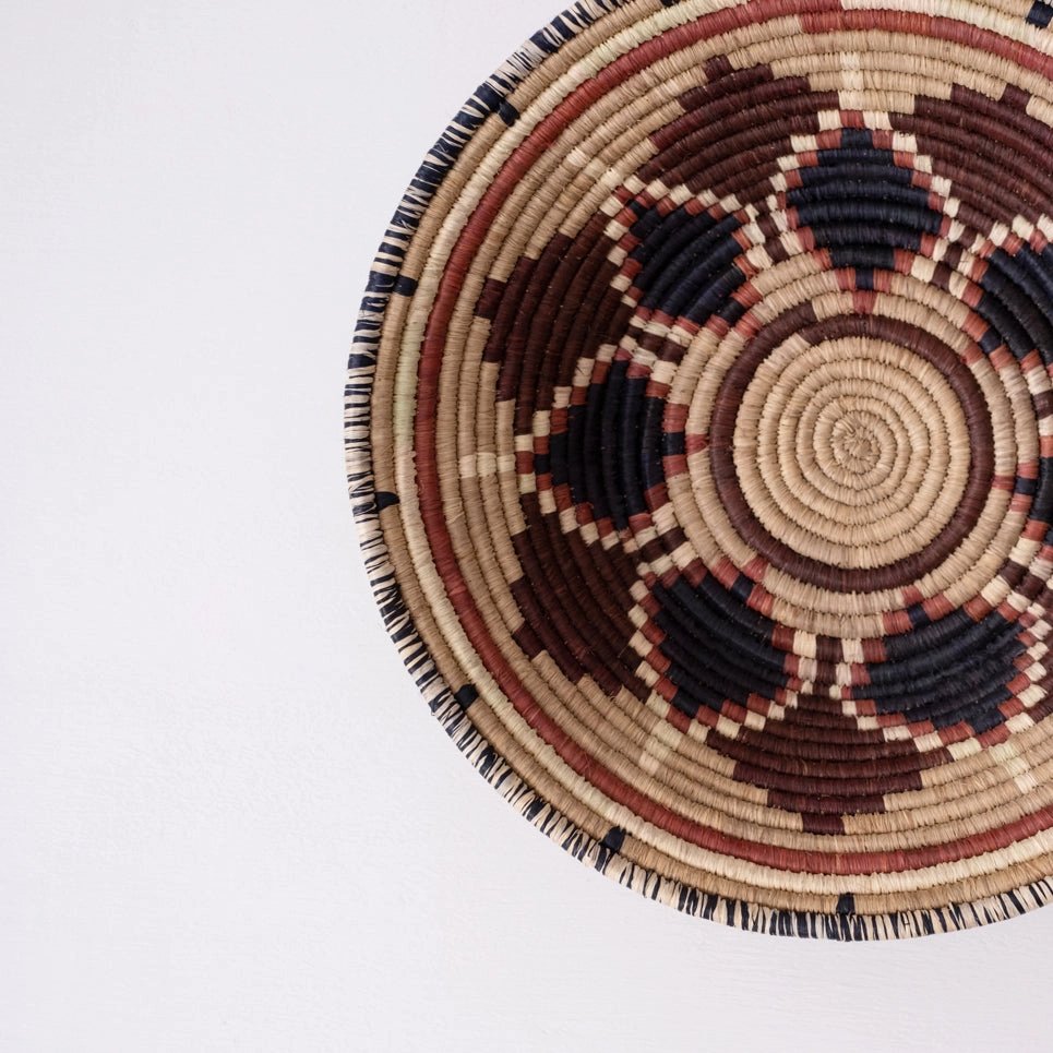 mondocherry - "Flower Burst" woven bowl - wall decor - close