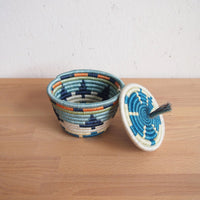 mondocherry - "Mwangaza" woven lidded basket | mini - open