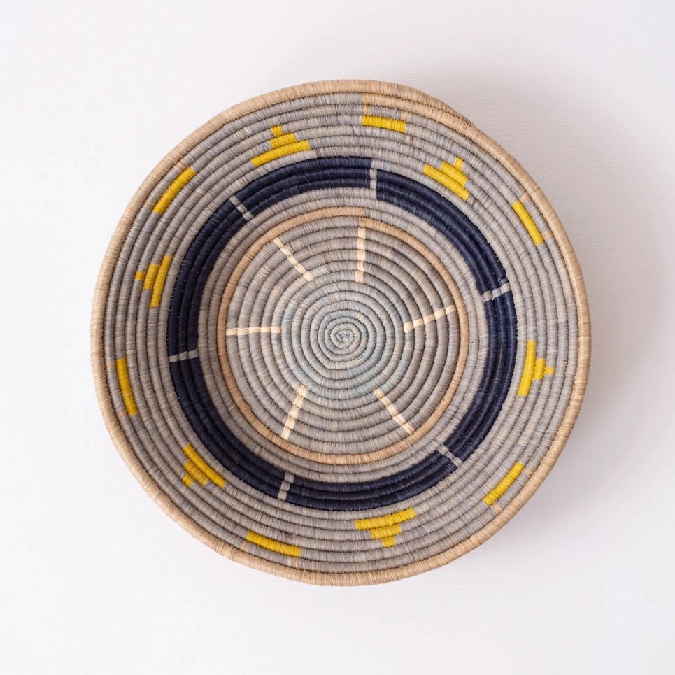 mondocherry - "Speckled Sun" woven bowl - wall decor