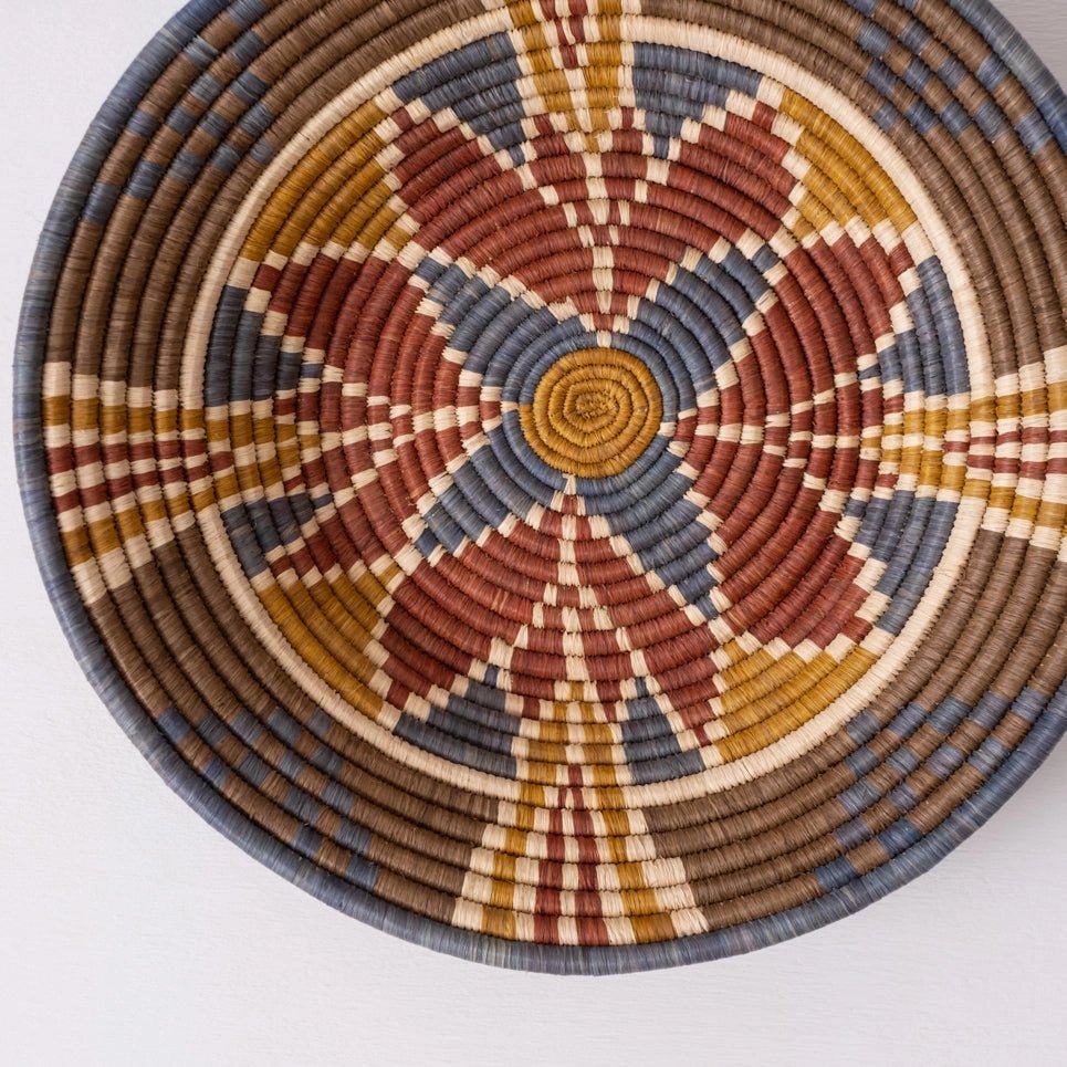 mondocherry - "Stained Glass" woven bowl - wall decor - close