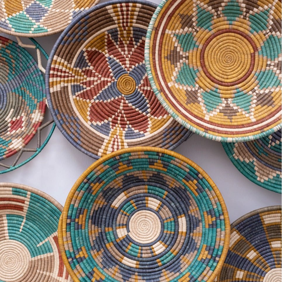 mondocherry - "Stained Glass" woven bowl - wall decor - display2