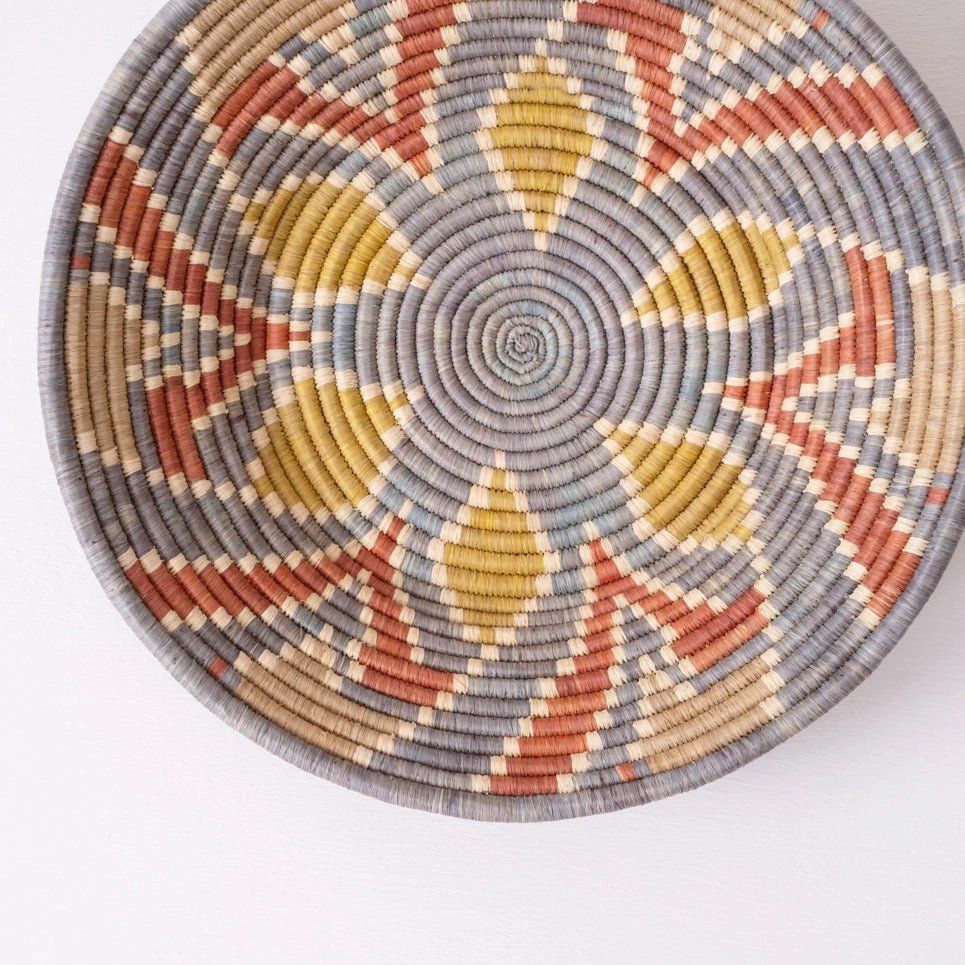 mondocherry - "Windmill" woven bowl - wall decor - close