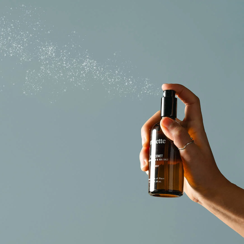 Hand spraying Etikette room spray
